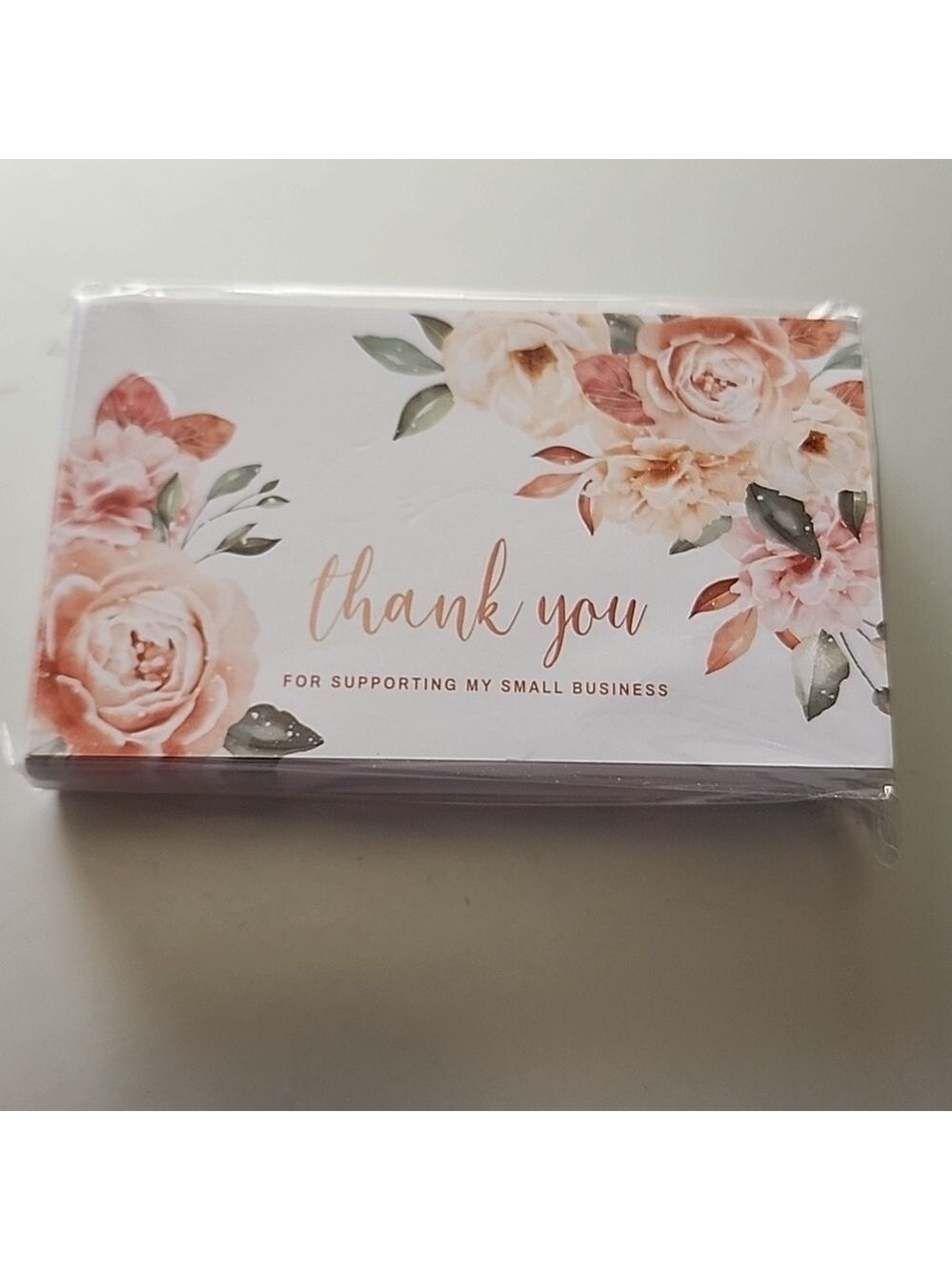 Thank You For Your Purchase BLUE FLOWER BUSINESS CARDS 50 COUNT